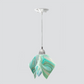 Jezebel Gallery Flame Radiance 9" x 7" Small Peacock Pendant Light With Nickel Hardware