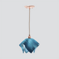 Jezebel Gallery Flame Radiance 9" x 7" Small Sky Blue Pendant Light With Copper Hardware