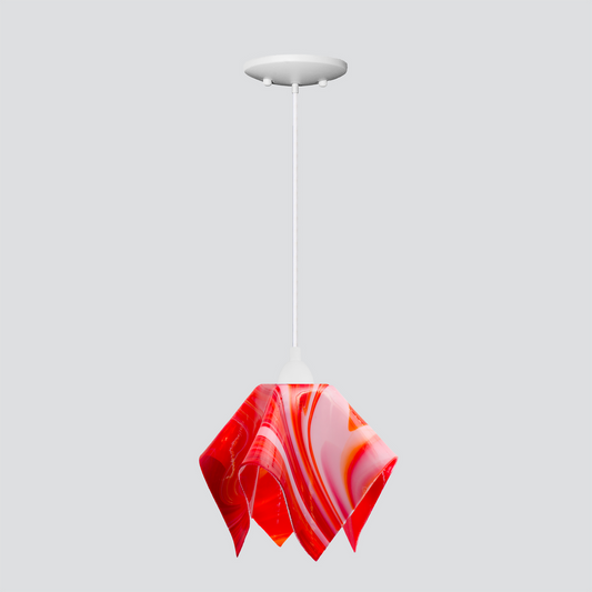 Jezebel Gallery Flame Radiance 9" x 7" Small Strawberries and Cream Pendant Light With White Hardware