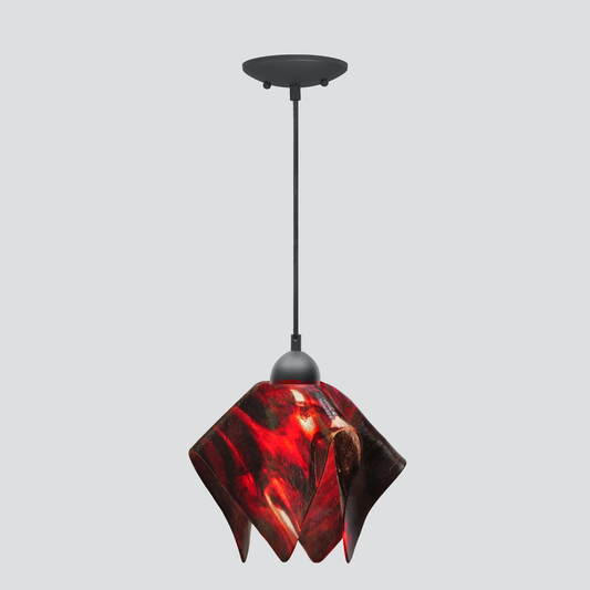 Jezebel Gallery Flame Signature 11" x 10" Large Azalea Pendant Light With Black Hardware