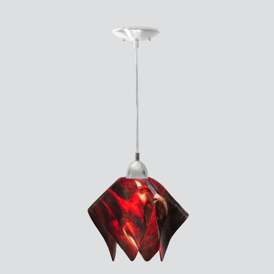 Jezebel Gallery Flame Signature 11" x 10" Large Azalea Pendant Light With Nickel Hardware