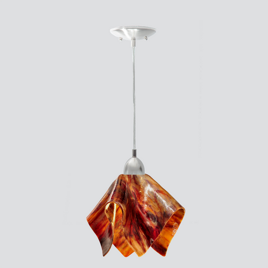 Jezebel Gallery Flame Signature 11" x 10" Large Begonia Pendant Light With Nickel Hardware