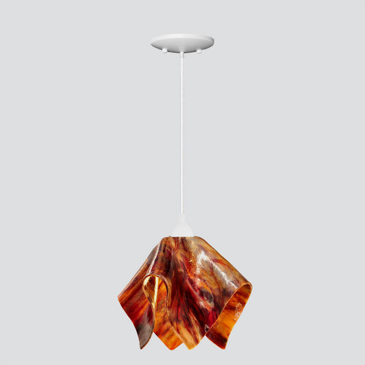 Jezebel Gallery Flame Signature 11" x 10" Large Begonia Pendant Light With White Hardware