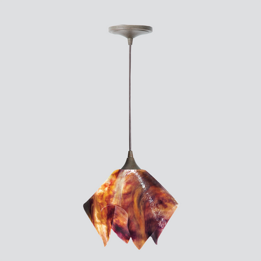 Jezebel Gallery Flame Signature 11" x 10" Large Black Eyed Susan Pendant Light With Brown Hardware