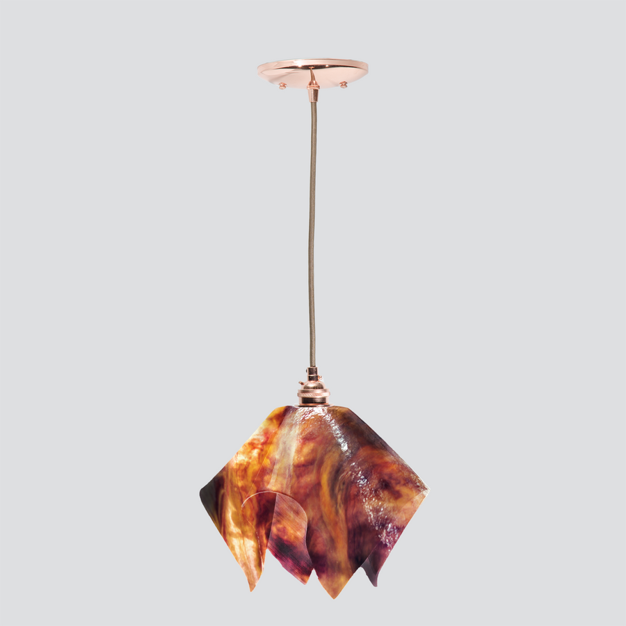 Jezebel Gallery Flame Signature 11" x 10" Large Black Eyed Susan Pendant Light With Copper Hardware