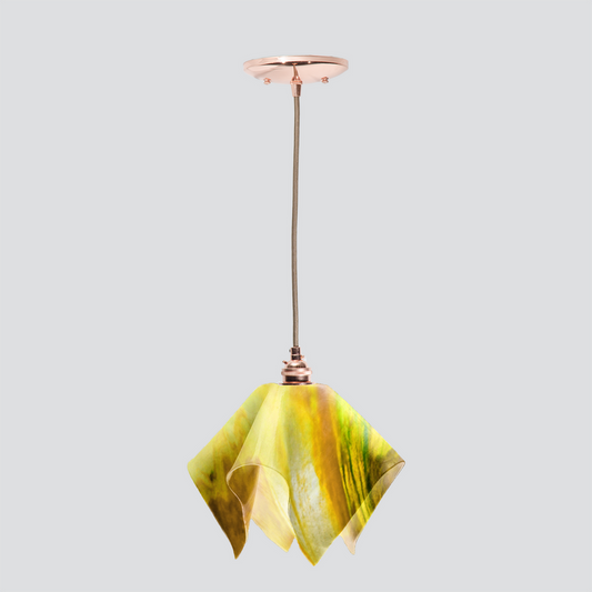 Jezebel Gallery Flame Signature 11" x 10" Large Buttercup Pendant Light With Copper Hardware