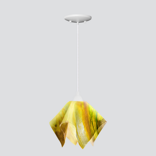 Jezebel Gallery Flame Signature 11" x 10" Large Buttercup Pendant Light With White Hardware