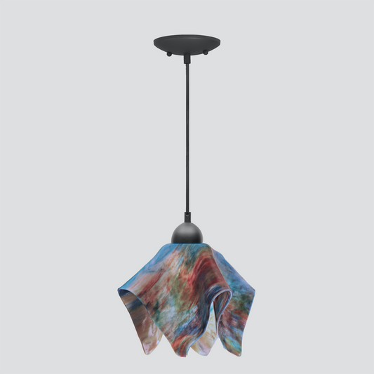 Jezebel Gallery Flame Signature 11" x 10" Large Daily Lily Pendant Light With Black Hardware