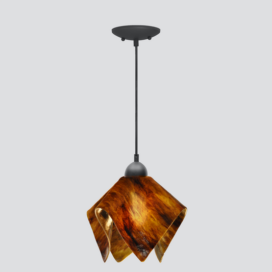 Jezebel Gallery Flame Signature 11" x 10" Large Earth Pendant Light With Black Hardware