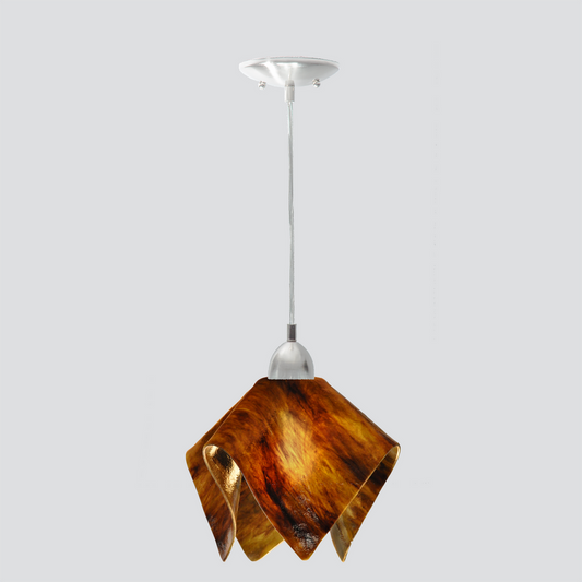 Jezebel Gallery Flame Signature 11" x 10" Large Earth Pendant Light With Nickel Hardware