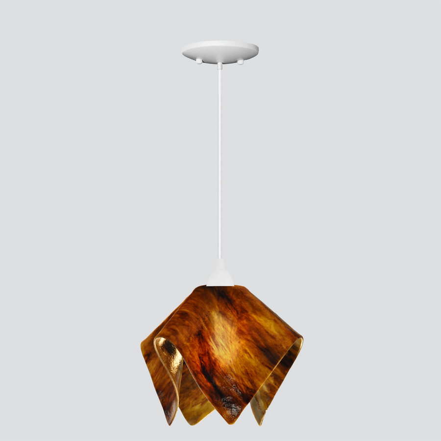 Jezebel Gallery Flame Signature 11" x 10" Large Earth Pendant Light With White Hardware