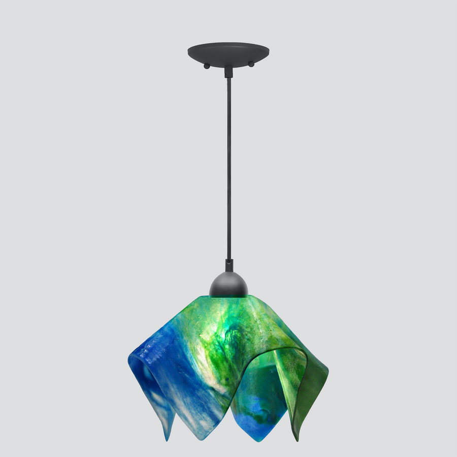 Jezebel Gallery Flame Signature 11" x 10" Large Fern Pendant Light With Black Hardware