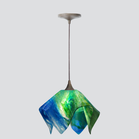 Jezebel Gallery Flame Signature 11" x 10" Large Fern Pendant Light With Brown Hardware