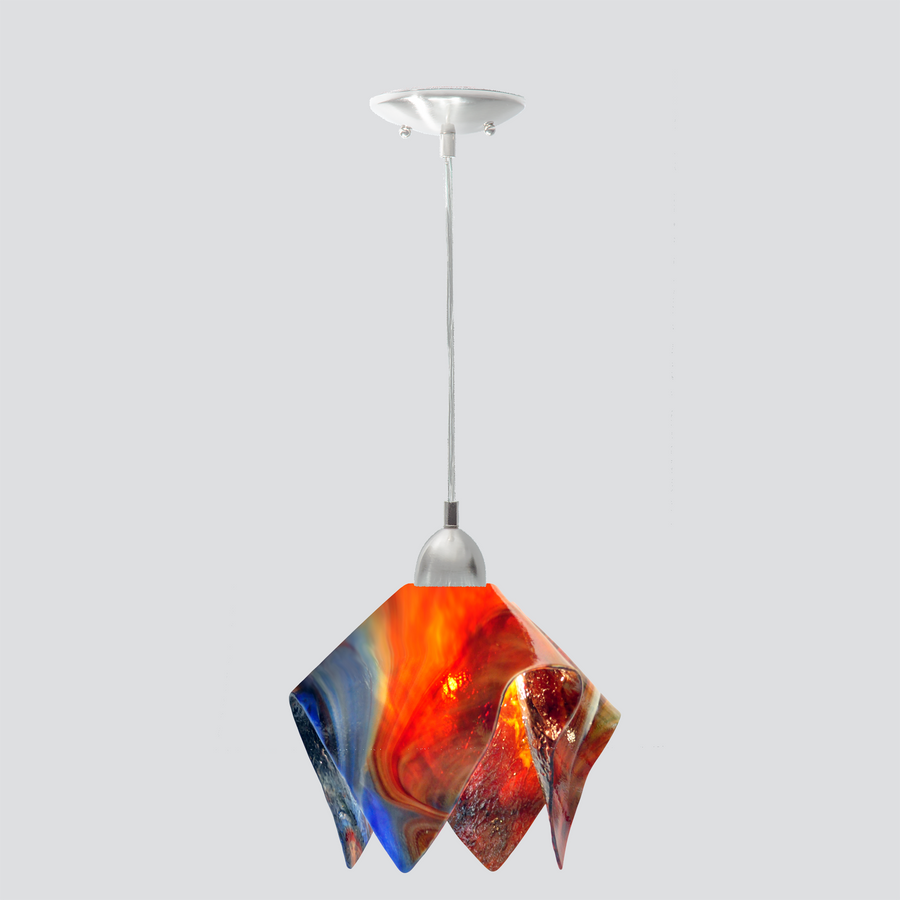 Jezebel Gallery Flame Signature 11" x 10" Large Garnet Pendant Light With Nickel Hardware
