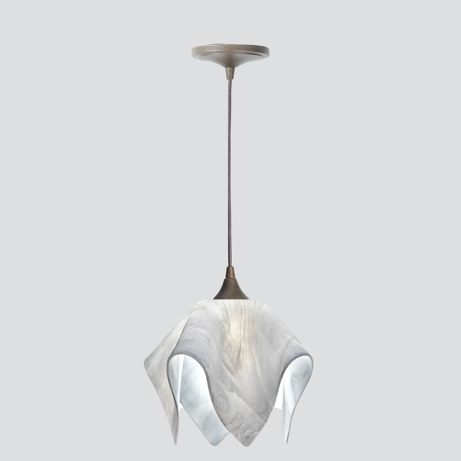 Jezebel Gallery Flame Signature 11" x 10" Large Lotus Pendant Light With Brown Hardware