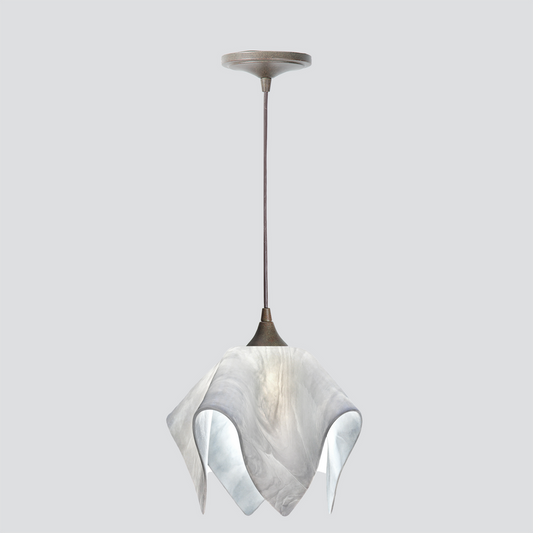 Jezebel Gallery Flame Signature 11" x 10" Large Lotus Pendant Light With Brown Hardware