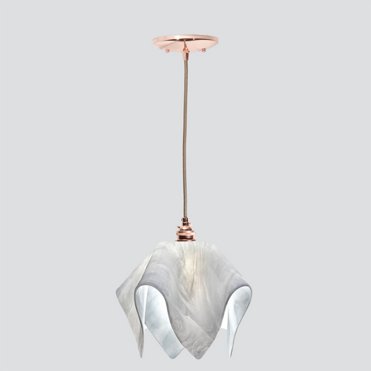 Jezebel Gallery Flame Signature 11" x 10" Large Lotus Pendant Light With Copper Hardware