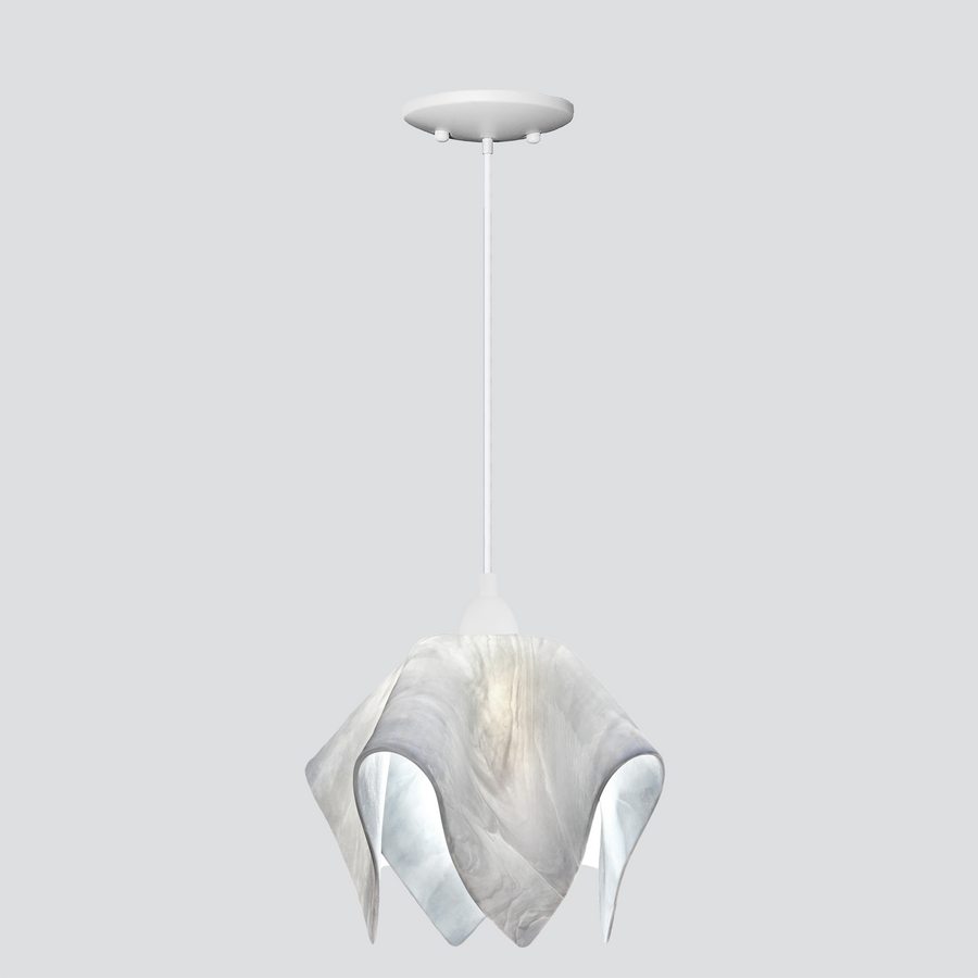 Jezebel Gallery Flame Signature 11" x 10" Large Lotus Pendant Light With White Hardware