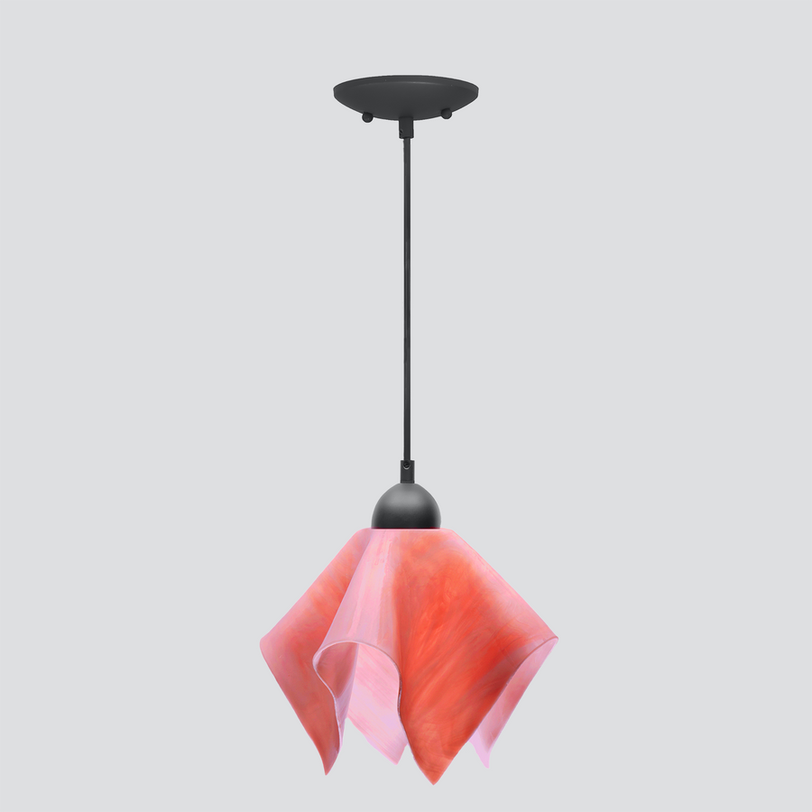 Jezebel Gallery Flame Signature 11" x 10" Large Peony Pendant Light With Black Hardware