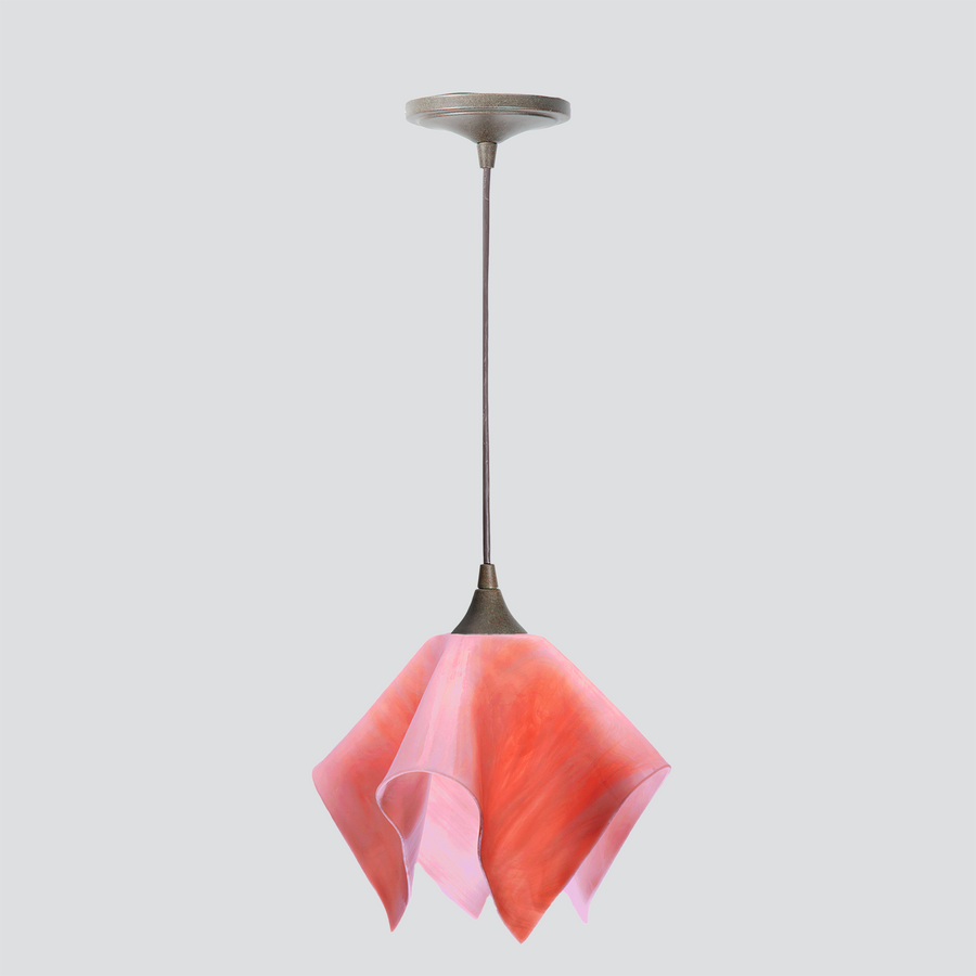 Jezebel Gallery Flame Signature 11" x 10" Large Peony Pendant Light With Brown Hardware
