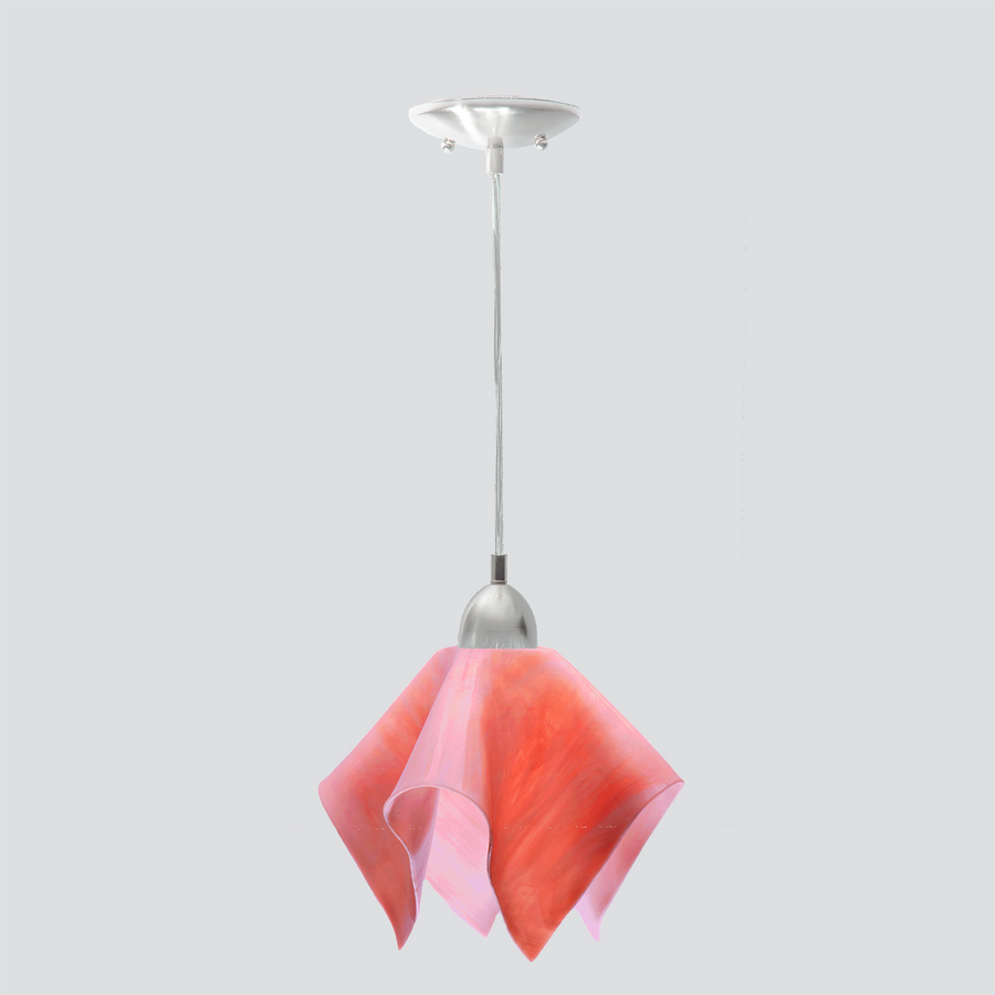 Jezebel Gallery Flame Signature 11" x 10" Large Peony Pendant Light With Nickel Hardware