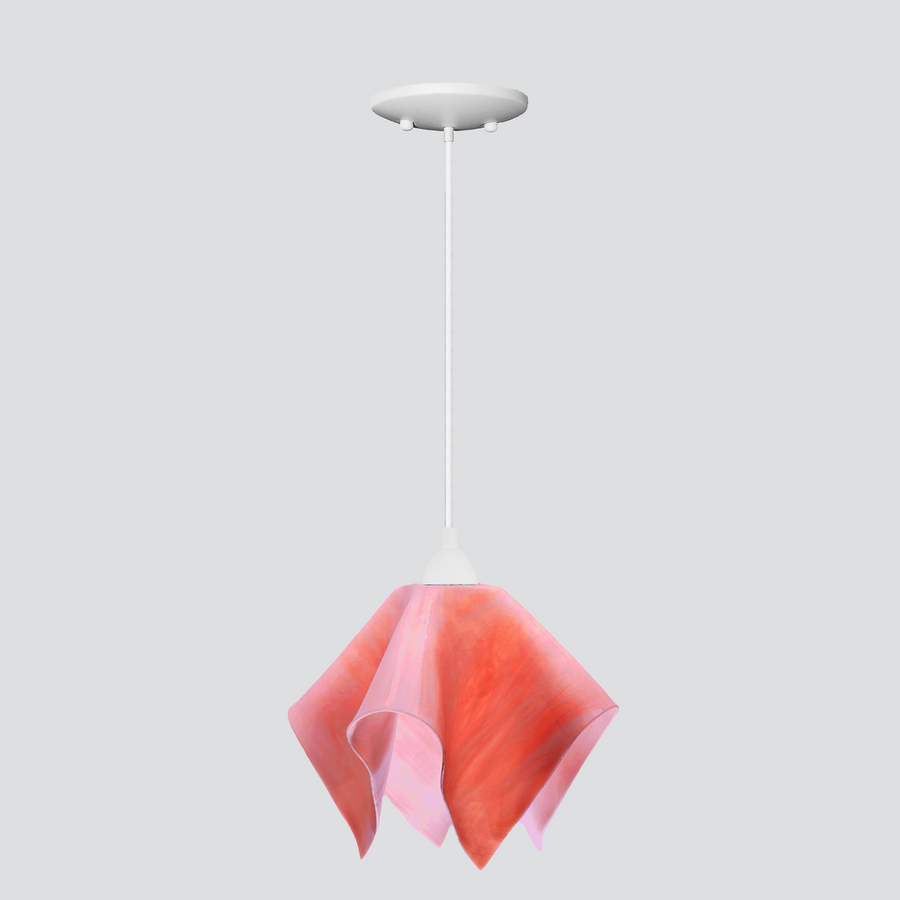 Jezebel Gallery Flame Signature 11" x 10" Large Peony Pendant Light With White Hardware