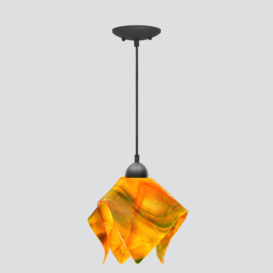 Jezebel Gallery Flame Signature 11" x 10" Large Snapdragon Pendant Light With Black Hardware