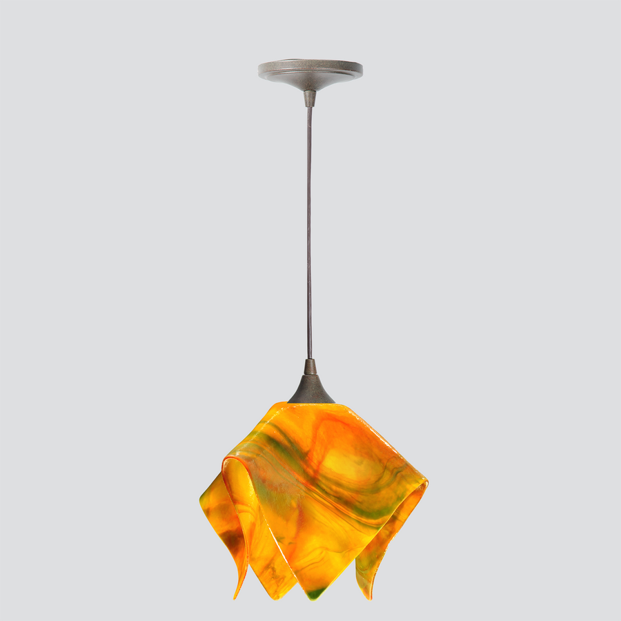 Jezebel Gallery Flame Signature 11" x 10" Large Snapdragon Pendant Light With Brown Hardware