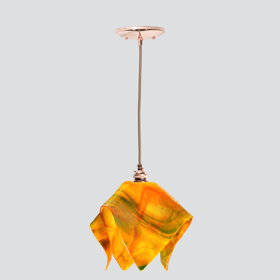 Jezebel Gallery Flame Signature 11" x 10" Large Snapdragon Pendant Light With Copper Hardware