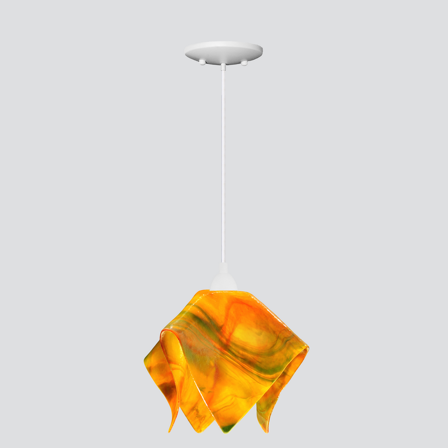 Jezebel Gallery Flame Signature 11" x 10" Large Snapdragon Pendant Light With White Hardware