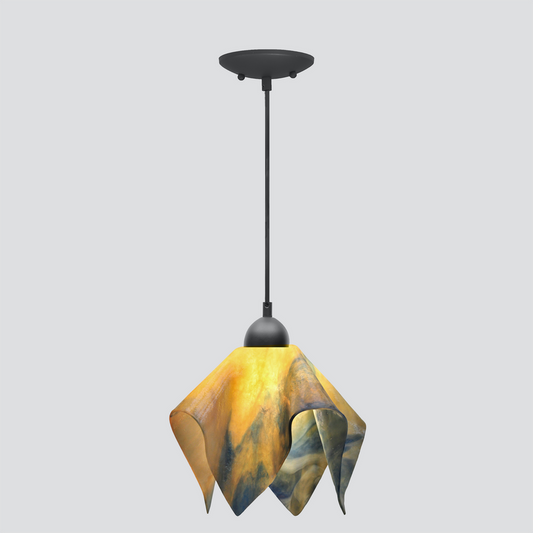 Jezebel Gallery Flame Signature 11" x 10" Large Strawflower Pendant Light With Black Hardware