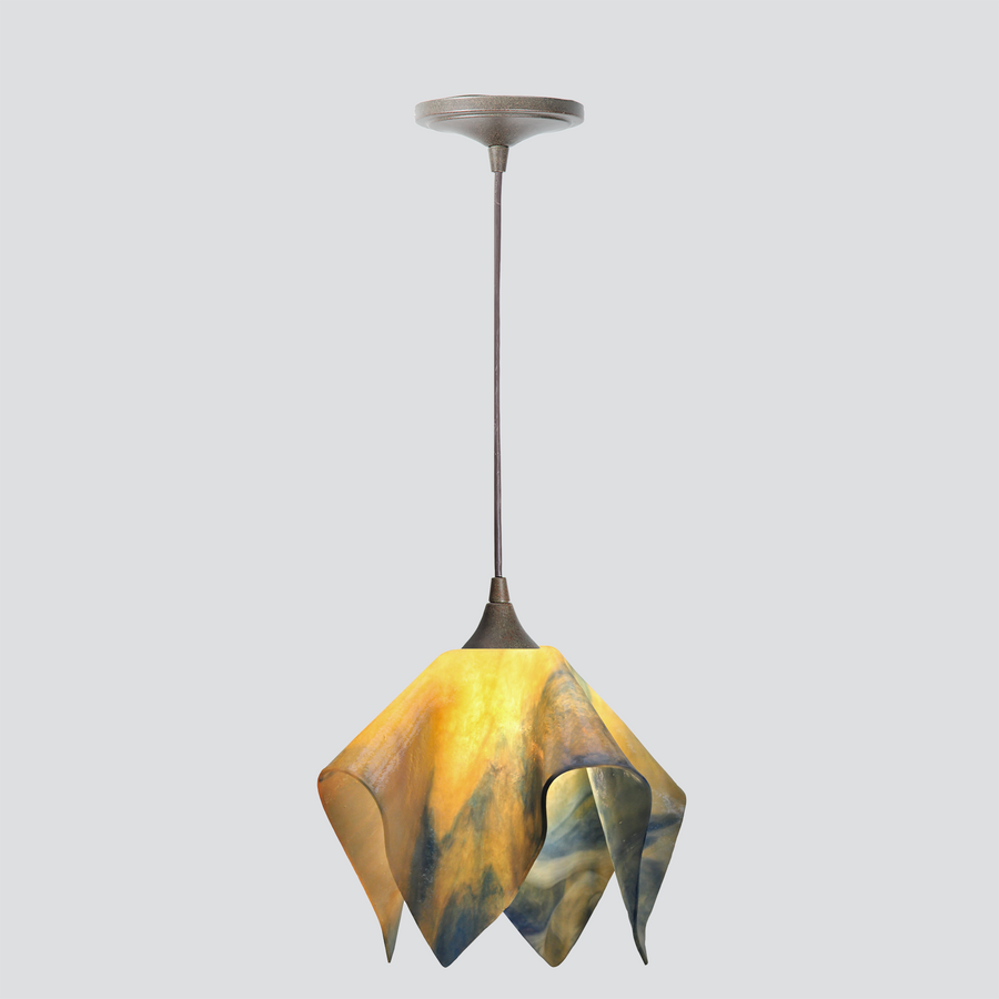 Jezebel Gallery Flame Signature 11" x 10" Large Strawflower Pendant Light With Brown Hardware
