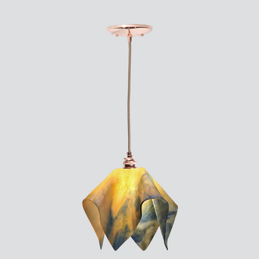 Jezebel Gallery Flame Signature 11" x 10" Large Strawflower Pendant Light With Copper Hardware