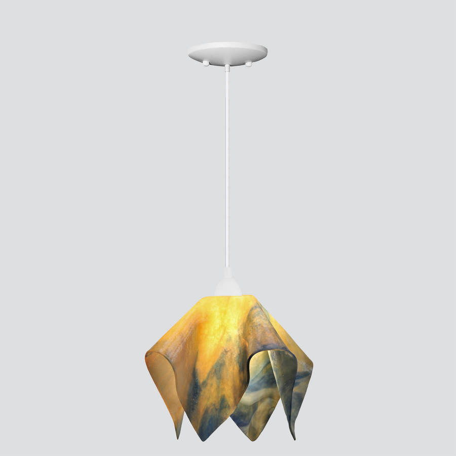 Jezebel Gallery Flame Signature 11" x 10" Large Strawflower Pendant Light With White Hardware