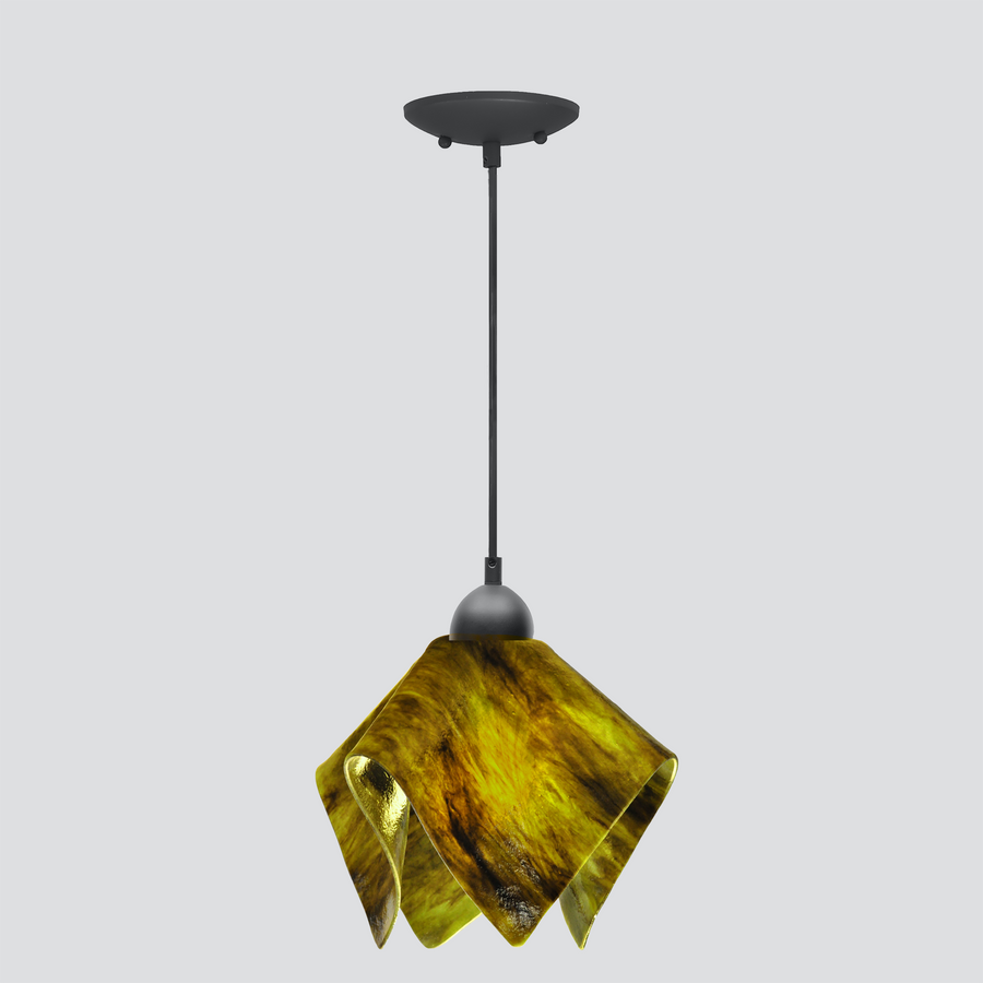 Jezebel Gallery Flame Signature 11" x 10" Large Treebark Pendant Light With Black Hardware