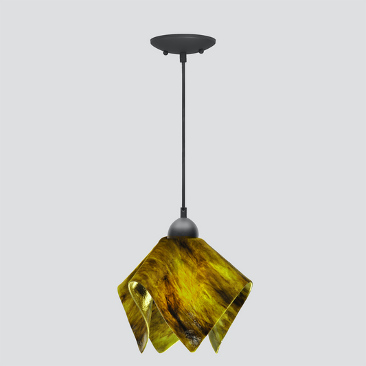 Jezebel Gallery Flame Signature 11" x 10" Large Treebark Pendant Light With Black Hardware