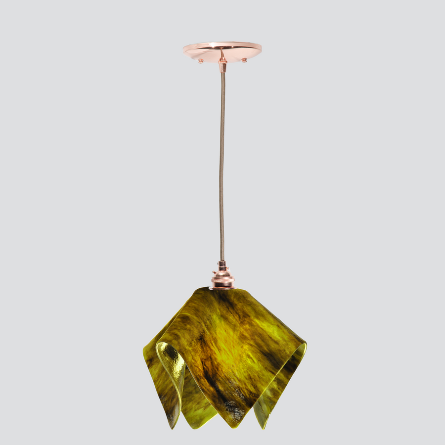 Jezebel Gallery Flame Signature 11" x 10" Large Treebark Pendant Light With Copper Hardware