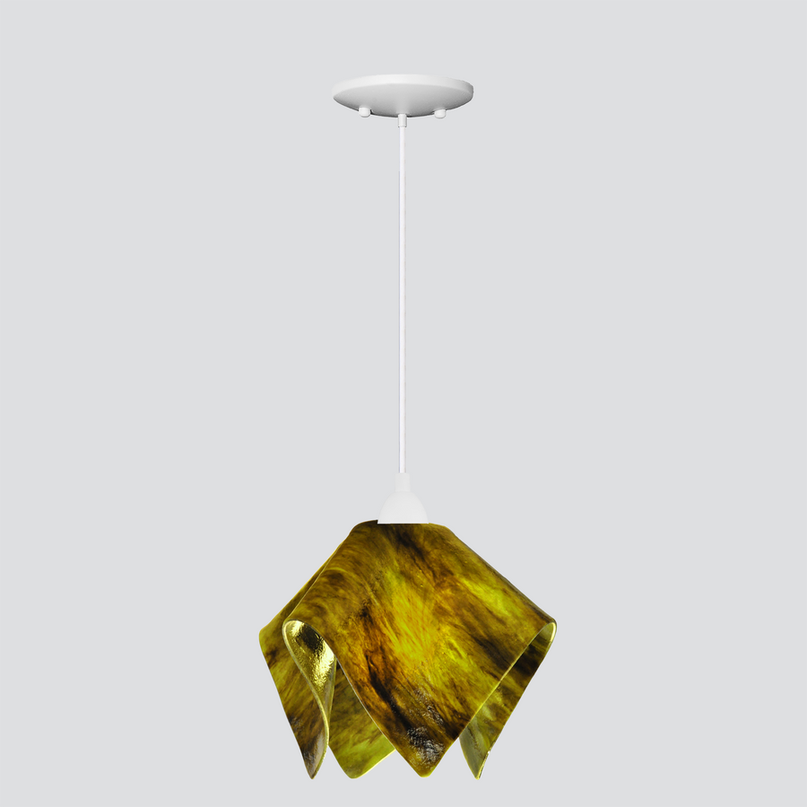 Jezebel Gallery Flame Signature 11" x 10" Large Treebark Pendant Light With White Hardware
