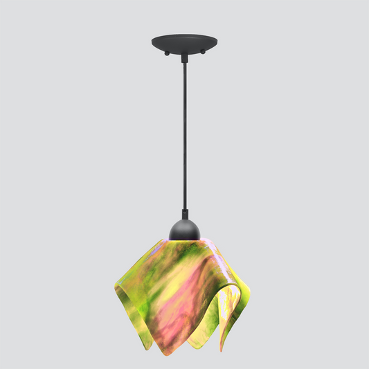 Jezebel Gallery Flame Signature 11" x 10" Large Tulip Pendant Light With Black Hardware