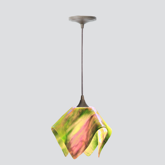 Jezebel Gallery Flame Signature 11" x 10" Large Tulip Pendant Light With Brown Hardware