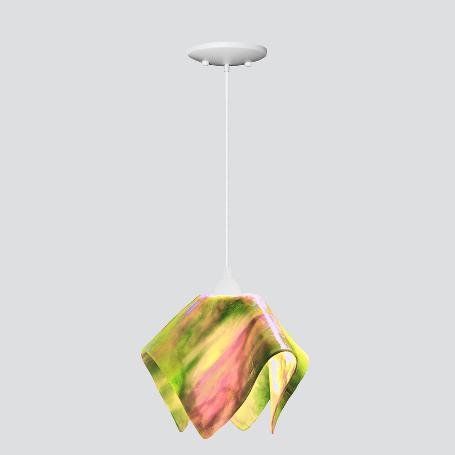 Jezebel Gallery Flame Signature 11" x 10" Large Tulip Pendant Light With White Hardware