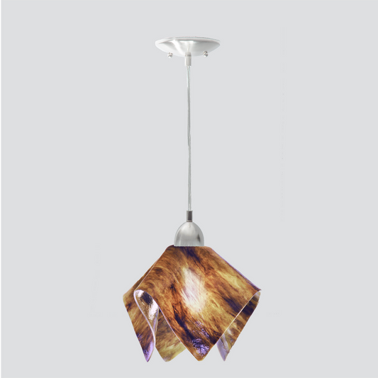 Jezebel Gallery Flame Signature 11" x 10" Large Wild Iris Pendant Light With Nickel Hardware