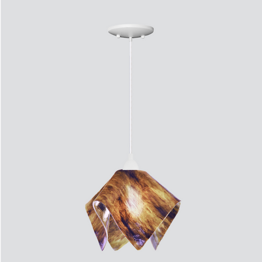 Jezebel Gallery Flame Signature 11" x 10" Large Wild Iris Pendant Light With White Hardware