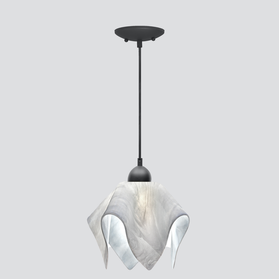 Jezebel Gallery Flame Signature 11"x 10" Large Lotus Pendant Light With Black Hardware