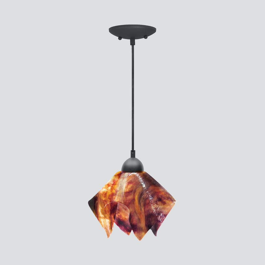Jezebel Gallery Flame Signature 9" x 7" Small Black Eyed Susan Pendant Light With Black Hardware