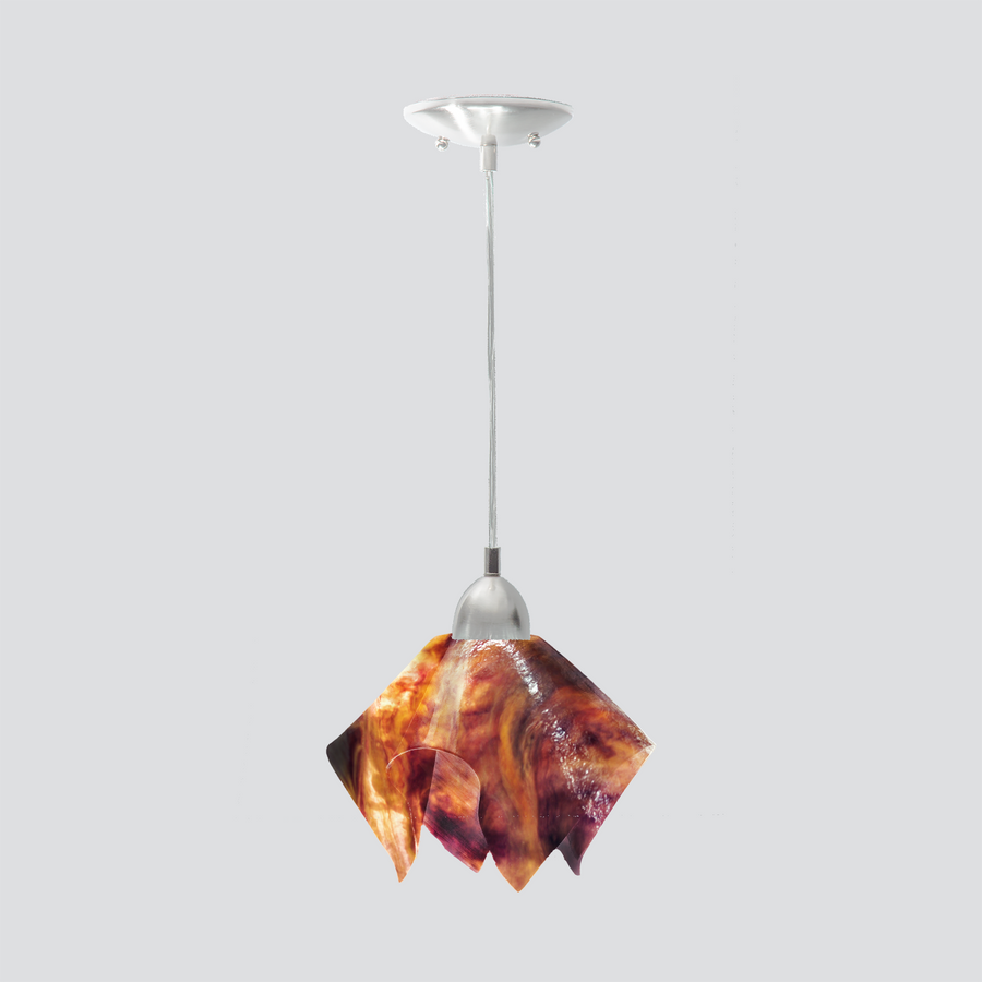 Jezebel Gallery Flame Signature 9" x 7" Small Black Eyed Susan Pendant Light With Nickel Hardware