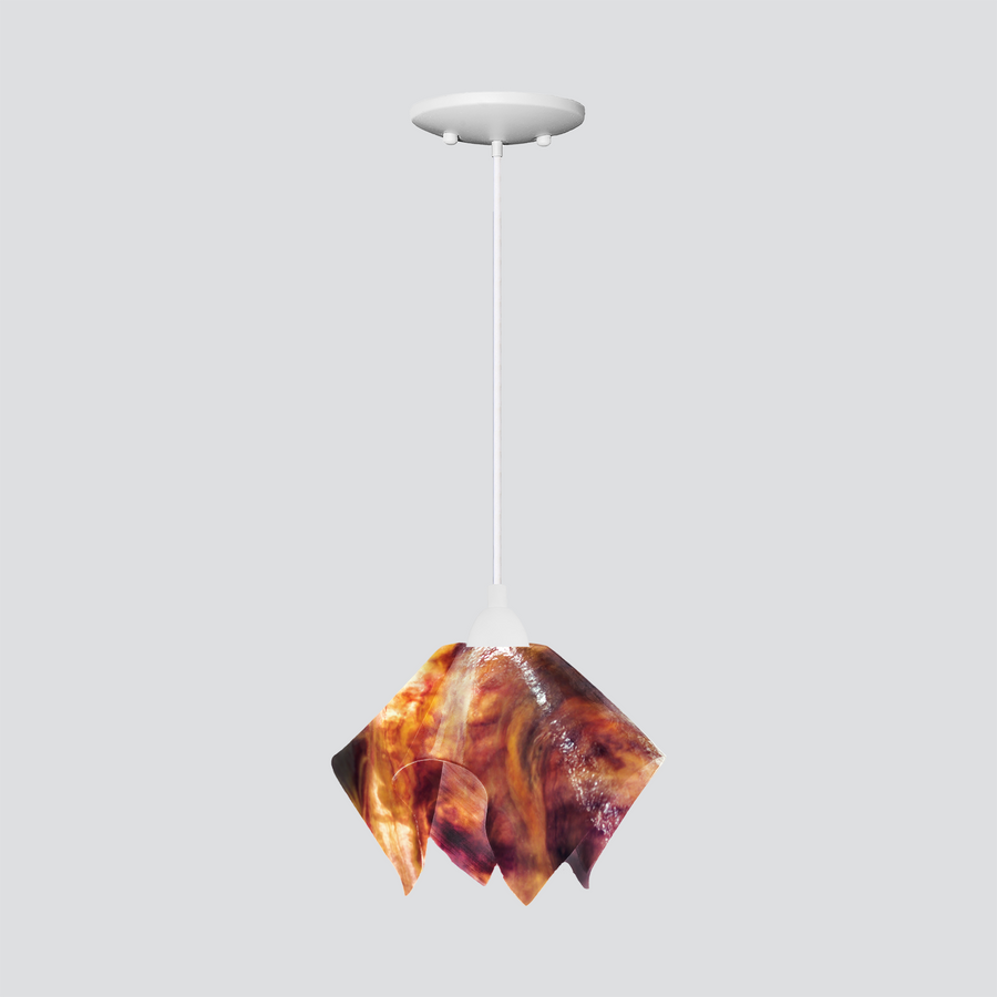 Jezebel Gallery Flame Signature 9" x 7" Small Black Eyed Susan Pendant Light With White Hardware