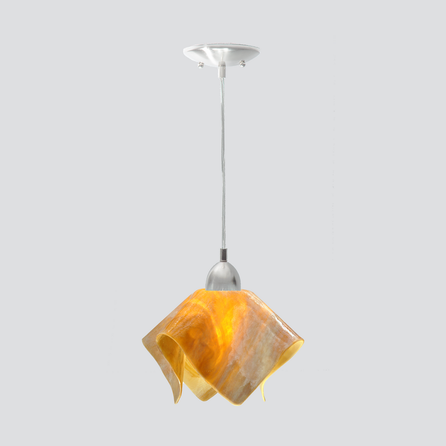 Jezebel Gallery Flame Signature 9" x 7" Small Honeysuckle Pendant Light With Nickel Hardware