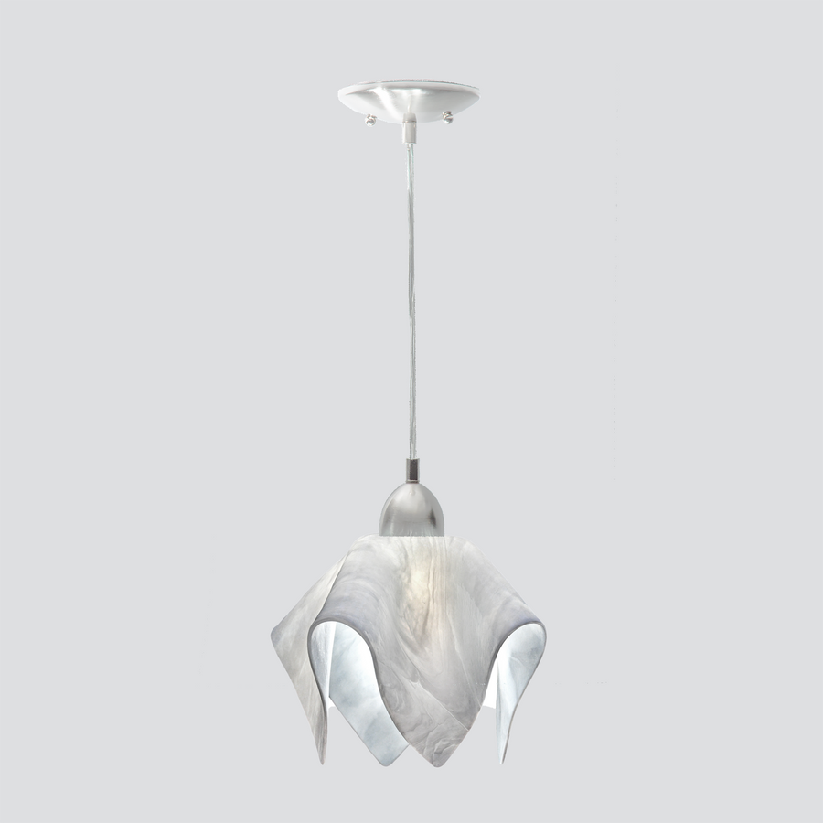 Jezebel Gallery Flame Signature 9" x 7" Small Lotus Pendant Light With Nickel Hardware