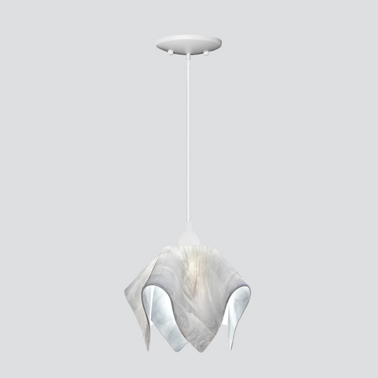 Jezebel Gallery Flame Signature 9" x 7" Small Lotus Pendant Light With White Hardware
